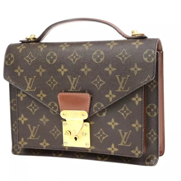 LOUIS VUITTON Monceau 26 Shoulder Hand Bag Monogram Leather Brown - Picture 1 of 14